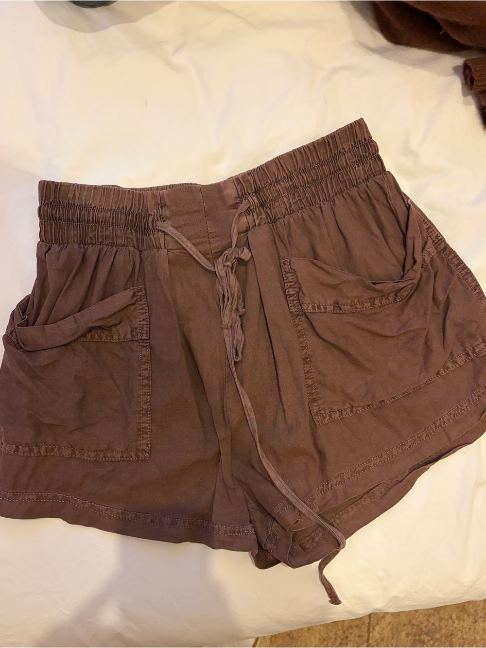 Free People Casual Brown Drawstring Women’s Boho Shorts